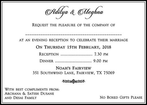 Robert dombi invite you to join in the celebration of the marriage of their daughter lindsay marie to eric james son of mr. Marriage invitation format in english. English Samples ...