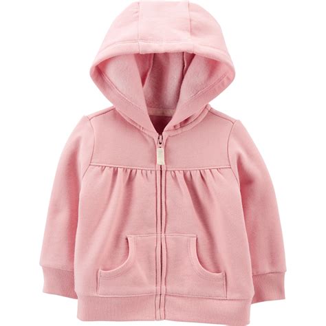 Carters Infant Girls Zip Up Pink Fleece Hoodie Baby Girl 0 24 Months