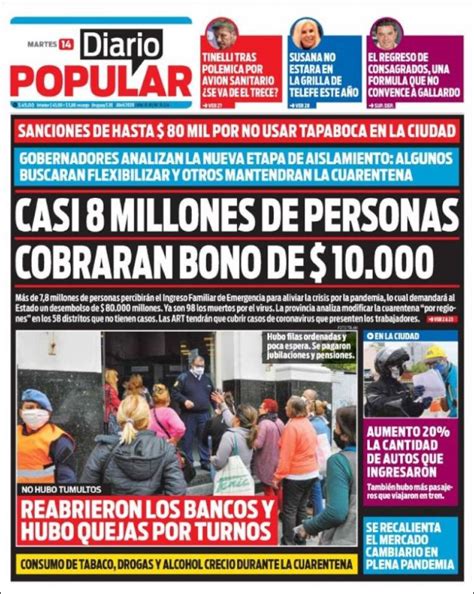 Periódico Diario Popular Argentina Periódicos De Argentina Toda La