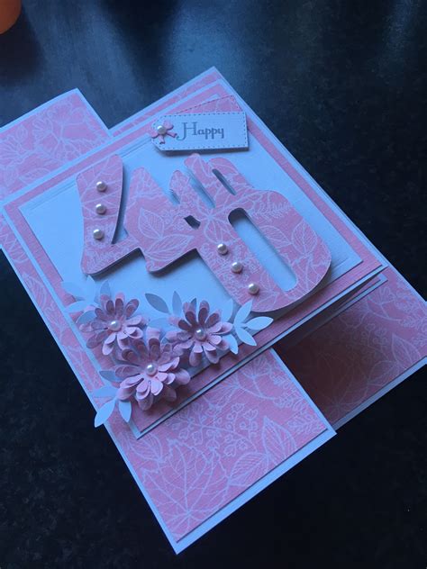 Handmade Z Fold 40th Birthday Card For Female Birthday Card Craft