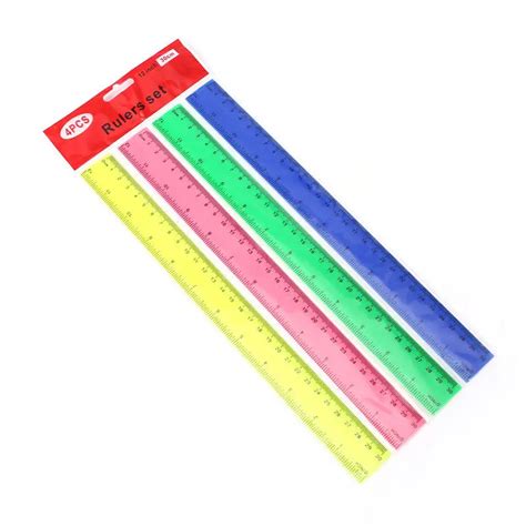 Have Stock30cm Scale Plastic Ruler 12inch Colorful Straight Ruler