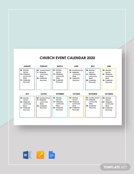 Church Calendar 17 Examples Format Pdf Examples