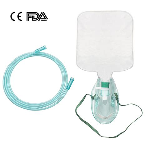 Ceandiso Certificated Medical Disposable Non Rebreathing Oxygen Face Mask With Reservoir Bag Green