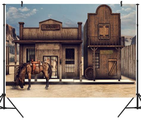 Buy Duluda 7x5ft Vintage Western Bank Backdrop Retro Wooden Horse Barn