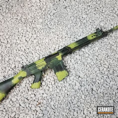 Fn Fal Rifle Coated In A Rhodesian Merc Bush Camo Pattern By Web User