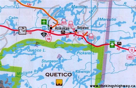 Ontario Highway 11b Atikokan Route Map The Kings Highways Of Ontario