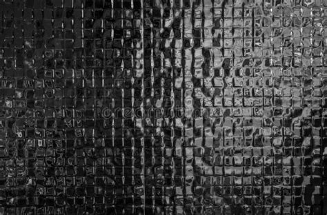 Black Mosaic Tiles Pattern Texture Background Modern Design Stock Photo
