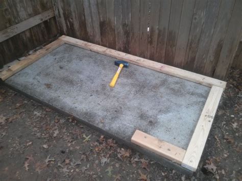 That requires an excavation of at least 6 inches to make a slab that will be 2 inches above the surrounding ground. Laying a Foundation for a Tool Shed or Children's ...