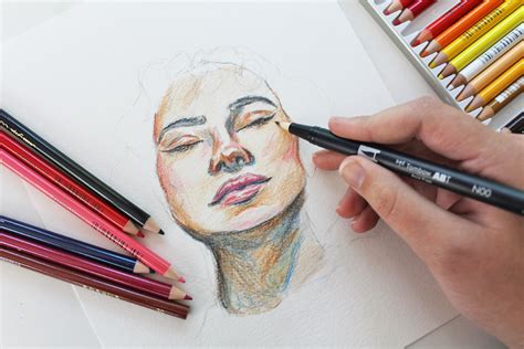 Mixed Media Sketching Using Colored Pencils Tombow Usa Blog