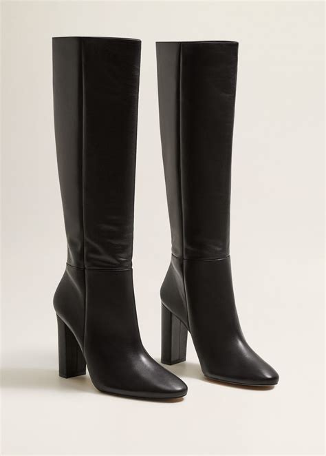 Leather High Leg Boots Women Mango United Kingdom Knee High