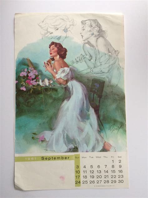 Vintage Al Buell Pin Up Calendar Buells Beauties
