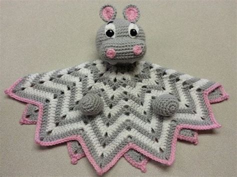 Baby Boy Carter's Hippo Rattle Plush Security Blanket