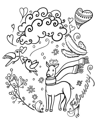 Search through more than 50000 coloring pages. Free February Coloring Page | Coloring pages winter, Free ...