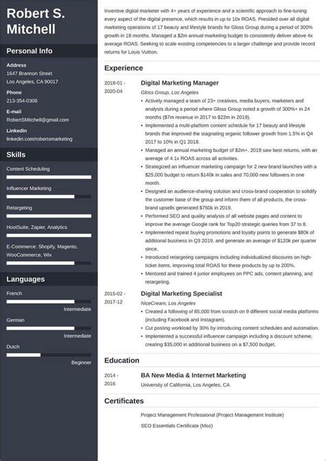 Digital Marketing Resume Examples And Writing Guide For 2024