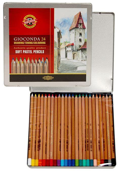Koh I Noor Gioconda Soft Pastel Pencil Tin Set Of 24 Rex Art Supplies