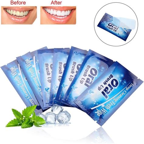 Bandes De Blanchiment Des Dents 50 Pcs Lingettes Dentaires Propres