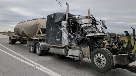 Truck Driver Pinned Inside Vehicle After Crash Involving 3 Tractor Trailers