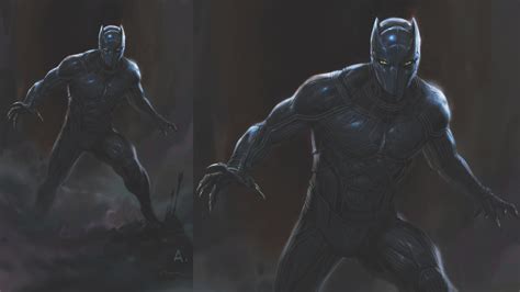 Black Pantera Panther Concept Art Captain America Civil War Foto
