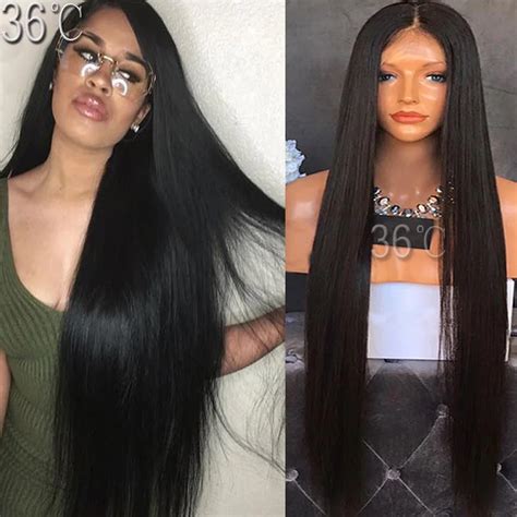 Silky Straight Full Lace Human Hair Wigs Straight Peruvian Full Lace