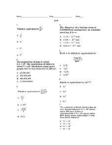First, they determine the expression that is equivalent to the given equation. Equivalent Expressions A.10 Worksheet for 9th Grade ...