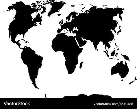 World Map Black And White Royalty Free Vector Image