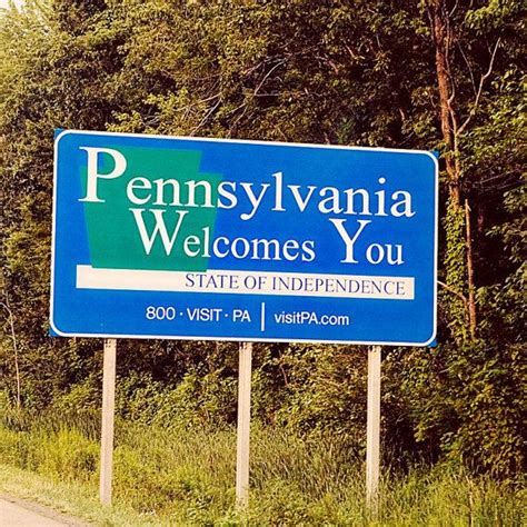 Welcome To Pennsylvania State Roadside Sign By Retroroadsidephoto 30