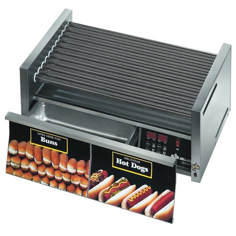 Star Grill Max Pro 30stbde 30 Hot Dog Roller Grill With Bun Drawer