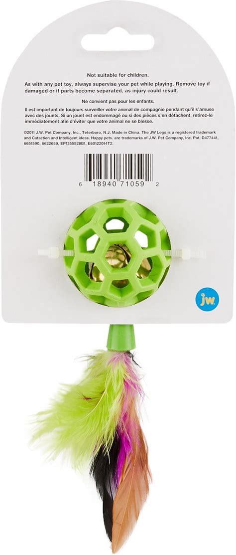 Jw Pet Cataction Feather Ball With Bell Cat Toy
