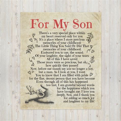 Personalized For My Son Letter From Mom And Dad Blanket T Etsy
