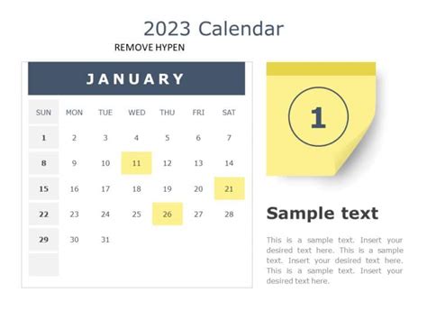 2023 Monthly Calendar Powerpoint Template