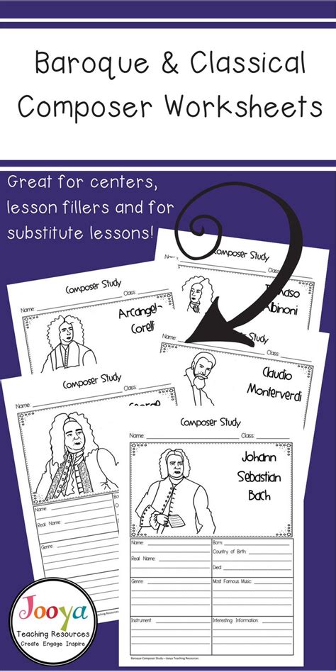 Free Printable Music Composer Worksheets For Elementary Students