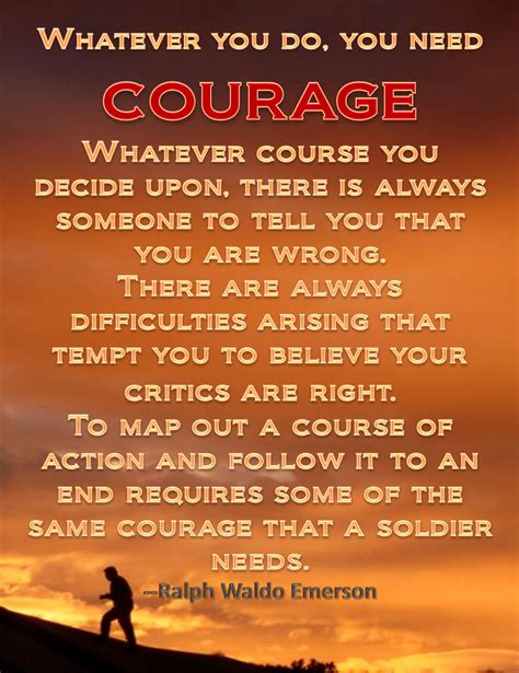 Quote On Courage By Ralph Waldo Emerson Motivational Poems
