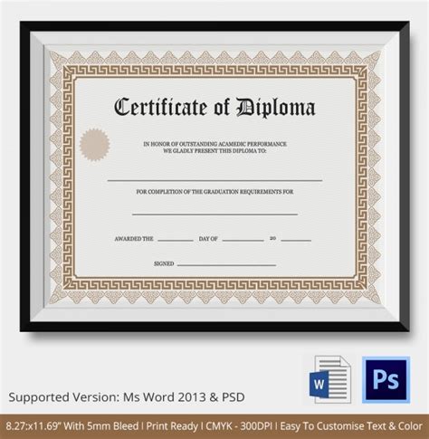 Free microsoft word, excel and publisher templates. Diploma Certificate Template - 25+ Free Word, PDF, PSD ...