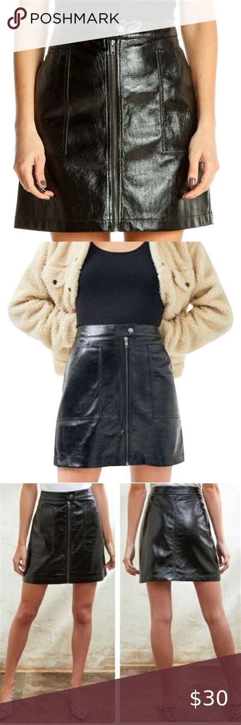 Minkpink Coyote Shine Vegan Leather Mini Skirt In Leather Mini