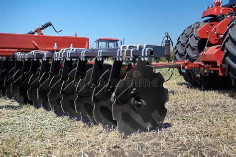 Closeup Of A Large Modern Plow For Cultivating The Land Stock Image