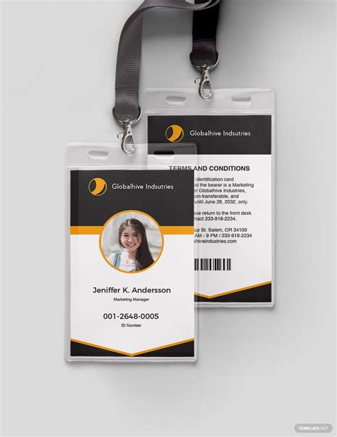 Employee Id Card Format Template In Word Illustrator Publisher Psd