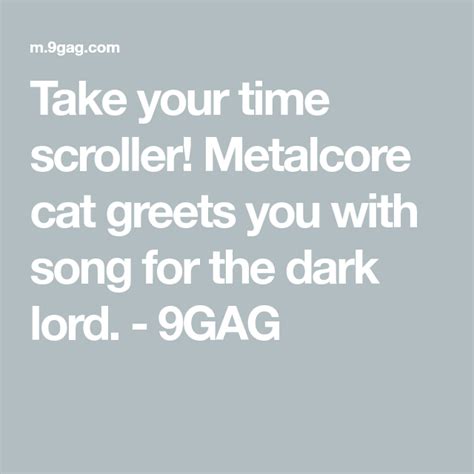 Take Your Time Scroller Metalcore Cat Greets You With Song For The