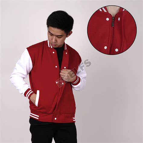 Limited Edittion Jaket Pria Baseball Varsity Indonesia Merah Putih