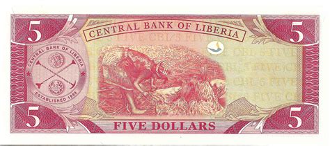 5 Dollars Liberia Numista
