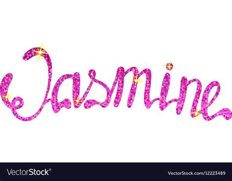 Jasmine Name Lettering Tinsels Royalty Free Vector Image