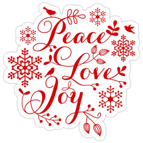 Peace Love Joy Merry Christmas Stickers By Beakraus Redbubble