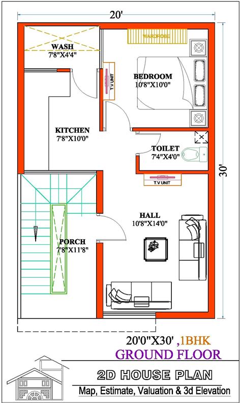 20 By 30 Indian House Plans Best 1bhk 2bhk