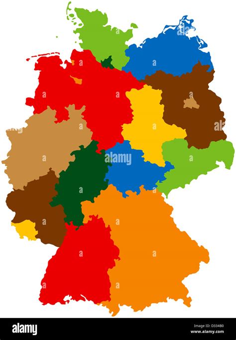 Germany Divided Into 16 States Stock Photo Alamy