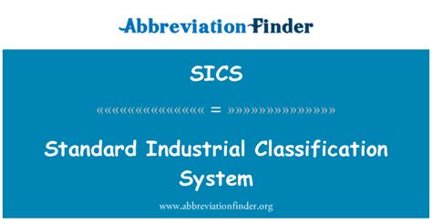 SICS Definition Standard Industrial Classification System