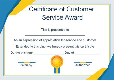 Customer Service Award Certificate 10 Templates That Give You Perfect