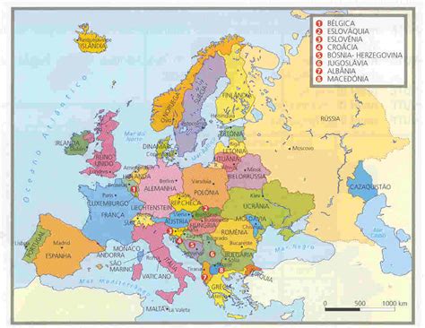 Ficha De Trabalho Países E Capitais Da Europa 1 Soluções Bem