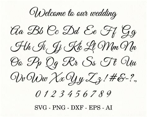 Wedding Font Svg Handwritten Cursive Font Svg Cursive Font Etsy My