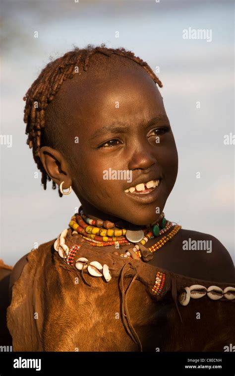 Elk200 5513v Äthiopien Omo Tal Hamer Stamm Mädchen Stockfotografie