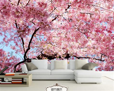 Beibehang Photo Wallpaper 3d Stereo Cherry Blossom Wall Painting