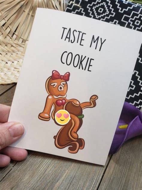 Taste My Cookie Card Naughty Gingerbread Eat Me Xmas Card Etsy